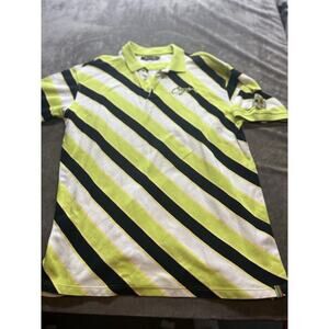 VTG Coogi Polo Shirt Men’s 3XL Striped Colorful Y2K 2000s Hip Hop Green Kangaroo